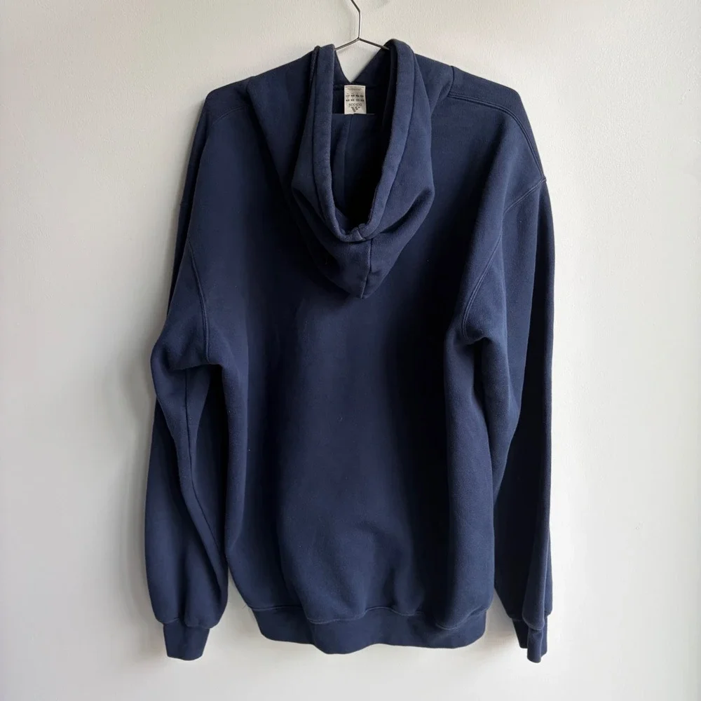 Adidas Center Logo Hoodie Navy Blue Mens Size Large Pullover Sweatshirt